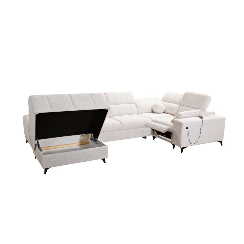 Narożnik w kształcie U ballagio IV mix z funkcją spania oraz funkcją relax tkanina Spring 1101 Narożnik w kształcie U ballagio IV mix z funkcją spania oraz funkcją relax tkanina Spring 1101