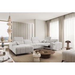 Narożnik w kształcie U ballagio IV mix z funkcją spania oraz funkcją relax tkanina Spring 1104