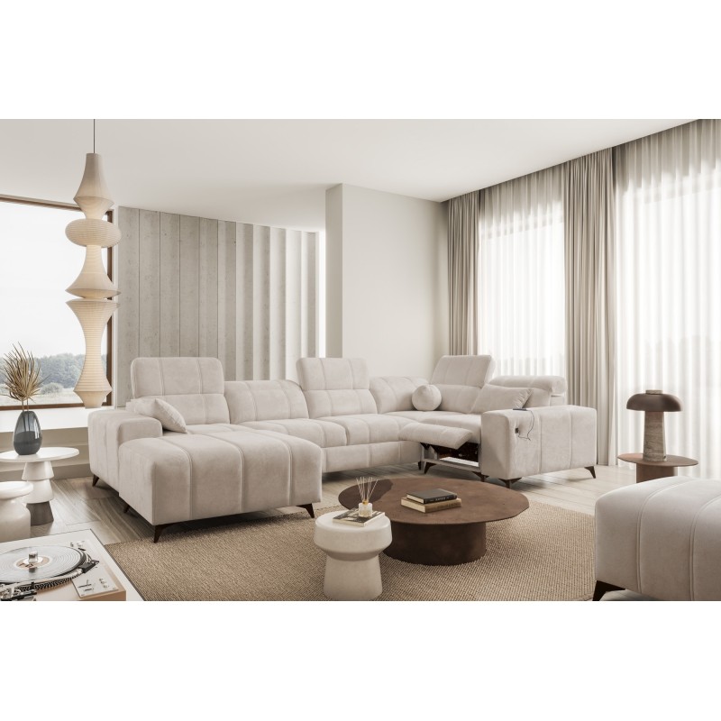 Narożnik w kształcie U ballagio IV mix z funkcją spania oraz funkcją relax tkanina Spring 1108 Narożnik w kształcie U ballagio IV mix z funkcją spania oraz funkcją relax tkanina Spring 1108