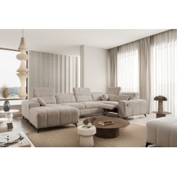 Narożnik w kształcie U ballagio IV mix z funkcją spania oraz funkcją relax tkanina Spring 1110