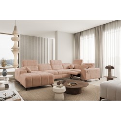 Narożnik w kształcie U ballagio IV mix z funkcją spania oraz funkcją relax tkanina Spring 1112