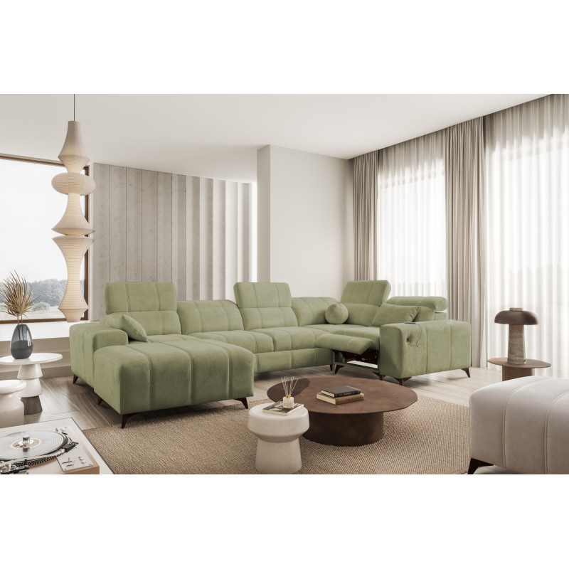 Narożnik w kształcie U ballagio IV mix z funkcją spania oraz funkcją relax tkanina Spring 1115 Narożnik w kształcie U ballagio IV mix z funkcją spania oraz funkcją relax tkanina Spring 1115