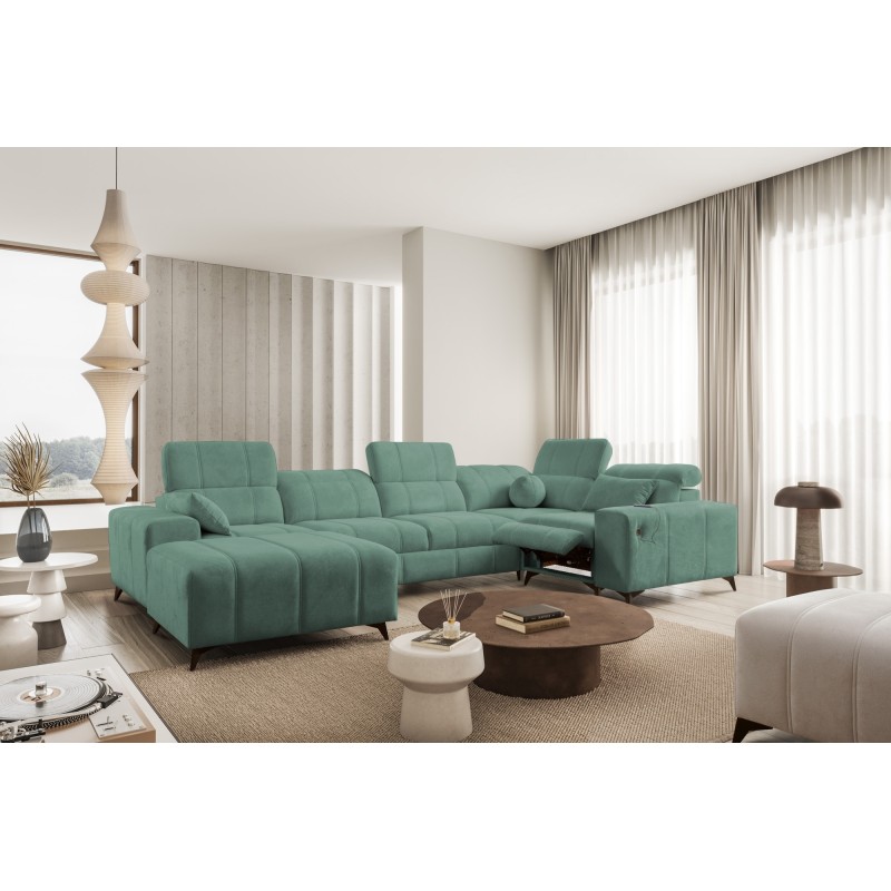 Narożnik w kształcie U ballagio IV mix z funkcją spania oraz funkcją relax tkanina Spring 1116 Narożnik w kształcie U ballagio IV mix z funkcją spania oraz funkcją relax tkanina Spring 1116