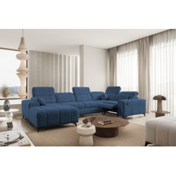 Narożnik w kształcie U ballagio IV mix z funkcją spania oraz funkcją relax tkanina Spring 1118