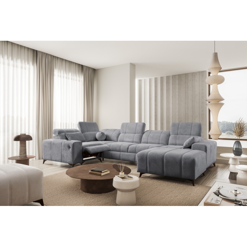 Narożnik w kształcie U ballagio IV mix z funkcją spania oraz funkcją relax tkanina Spring 1101 Narożnik w kształcie U ballagio IV mix z funkcją spania oraz funkcją relax tkanina Spring 1101