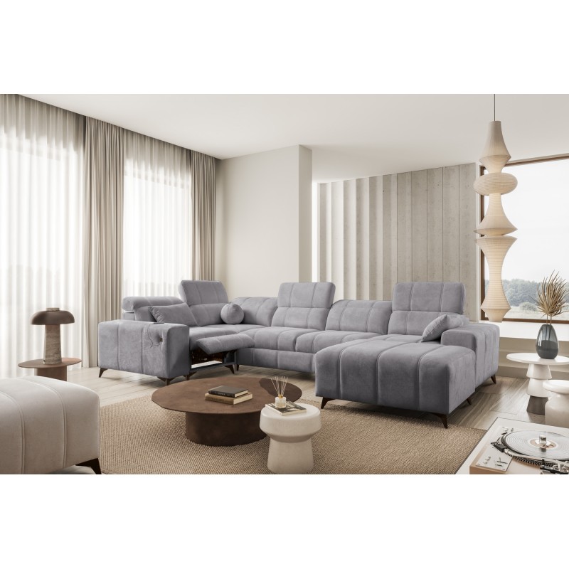 Narożnik w kształcie U ballagio IV mix z funkcją spania oraz funkcją relax tkanina Spring 1101 Narożnik w kształcie U ballagio IV mix z funkcją spania oraz funkcją relax tkanina Spring 1101