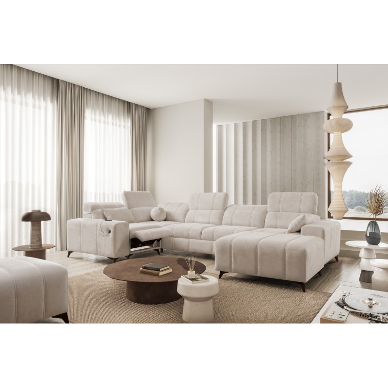 Narożnik w kształcie U ballagio IV mix z funkcją spania oraz funkcją relax tkanina Spring 1108 Narożnik w kształcie U ballagio IV mix z funkcją spania oraz funkcją relax tkanina Spring 1108