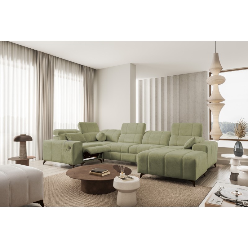 Narożnik w kształcie U ballagio IV mix z funkcją spania oraz funkcją relax tkanina Spring 1115 Narożnik w kształcie U ballagio IV mix z funkcją spania oraz funkcją relax tkanina Spring 1115