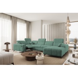 Narożnik w kształcie U ballagio IV mix z funkcją spania oraz funkcją relax tkanina Spring 1116