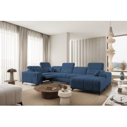 Narożnik w kształcie U ballagio IV mix z funkcją spania oraz funkcją relax tkanina Spring 1118
