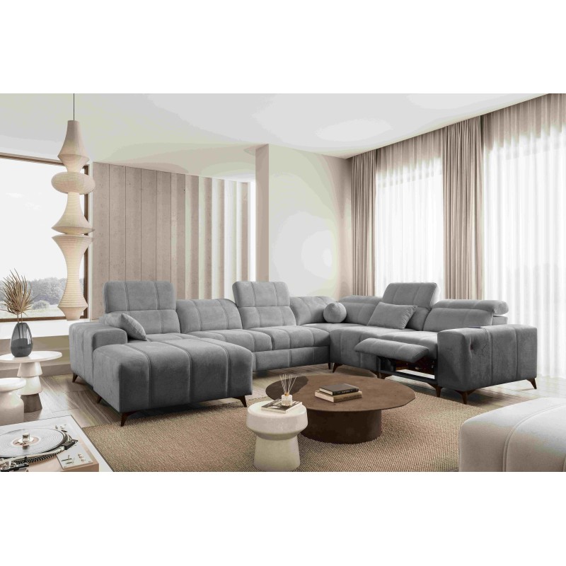 Narożnik w kształcie U ballagio VIII mix z funkcją spania oraz funkcją relax tkanina Spring 1101 Narożnik w kształcie U ballagio VIII mix z funkcją spania oraz funkcją relax tkanina Spring 1101