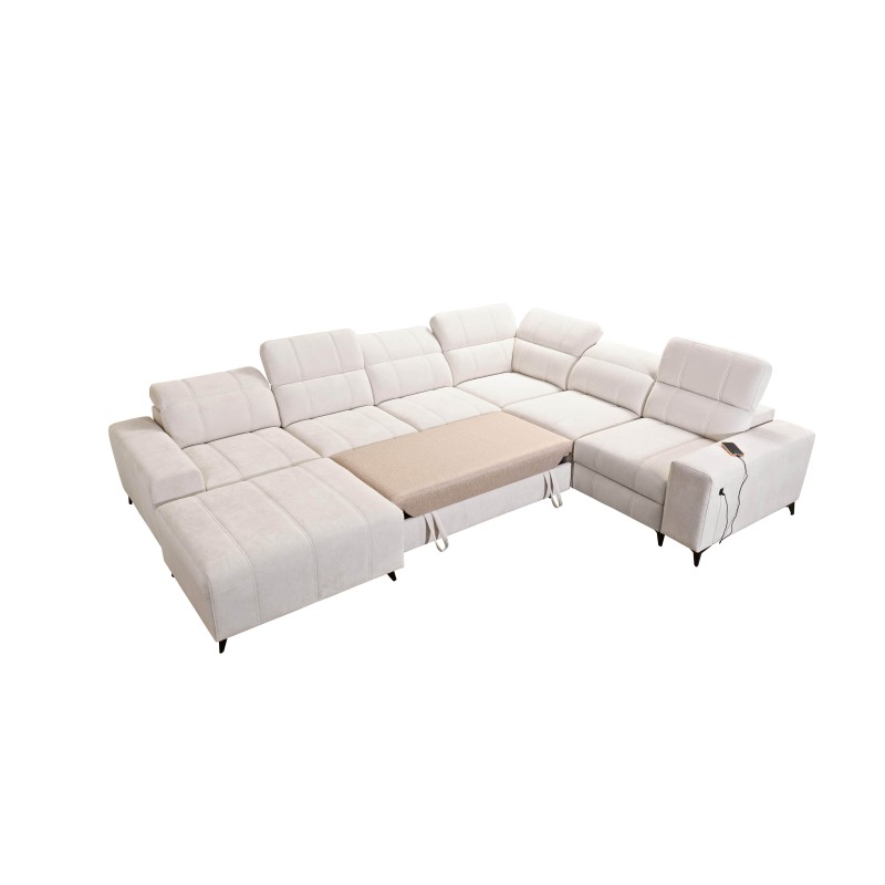 Narożnik w kształcie U ballagio VIII mix z funkcją spania oraz funkcją relax tkanina Spring 1101 Narożnik w kształcie U ballagio VIII mix z funkcją spania oraz funkcją relax tkanina Spring 1101