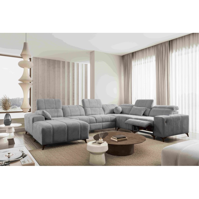 Narożnik w kształcie U ballagio VIII mix z funkcją spania oraz funkcją relax tkanina Spring 1102 Narożnik w kształcie U ballagio VIII mix z funkcją spania oraz funkcją relax tkanina Spring 1102