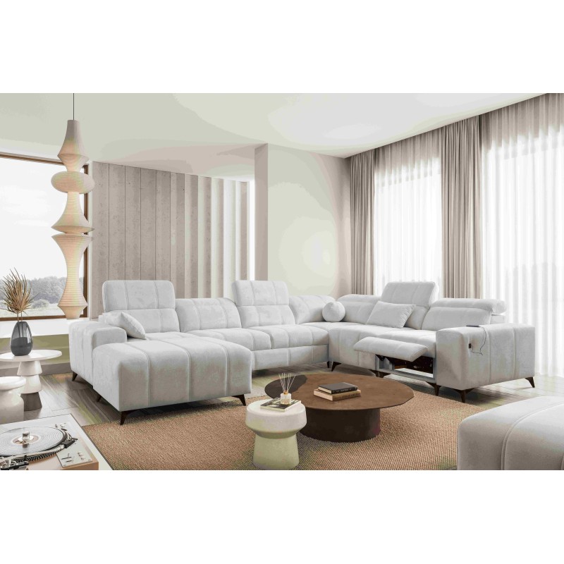 Narożnik w kształcie U ballagio VIII mix z funkcją spania oraz funkcją relax tkanina Spring 1104 Narożnik w kształcie U ballagio VIII mix z funkcją spania oraz funkcją relax tkanina Spring 1104