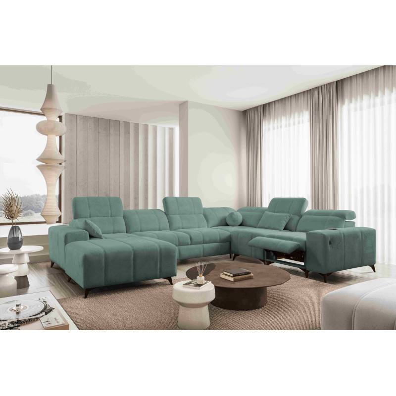 Narożnik w kształcie U ballagio VIII mix z funkcją spania oraz funkcją relax tkanina Spring 1116 Narożnik w kształcie U ballagio VIII mix z funkcją spania oraz funkcją relax tkanina Spring 1116