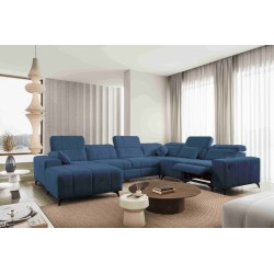 Narożnik w kształcie U ballagio VIII mix z funkcją spania oraz funkcją relax tkanina Spring 1118