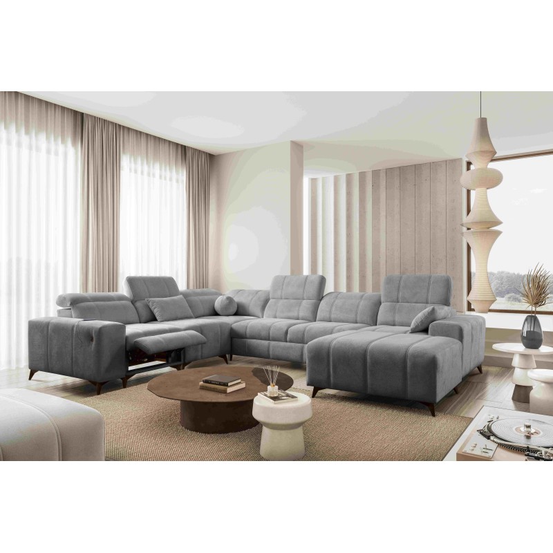 Narożnik w kształcie U ballagio VIII mix z funkcją spania oraz funkcją relax tkanina Spring 1101 Narożnik w kształcie U ballagio VIII mix z funkcją spania oraz funkcją relax tkanina Spring 1101