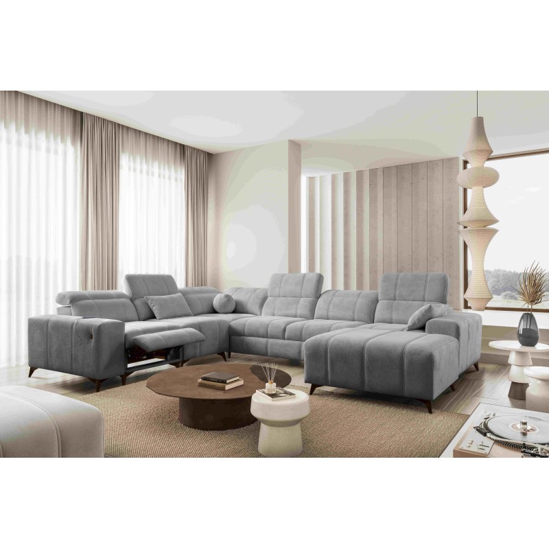 Narożnik w kształcie U ballagio VIII mix z funkcją spania oraz funkcją relax tkanina Spring 1102 Narożnik w kształcie U ballagio VIII mix z funkcją spania oraz funkcją relax tkanina Spring 1102