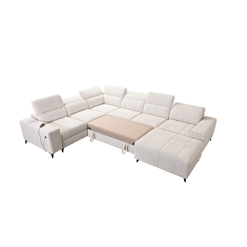 Narożnik w kształcie U ballagio VIII mix z funkcją spania oraz funkcją relax tkanina Spring 1102 Narożnik w kształcie U ballagio VIII mix z funkcją spania oraz funkcją relax tkanina Spring 1102
