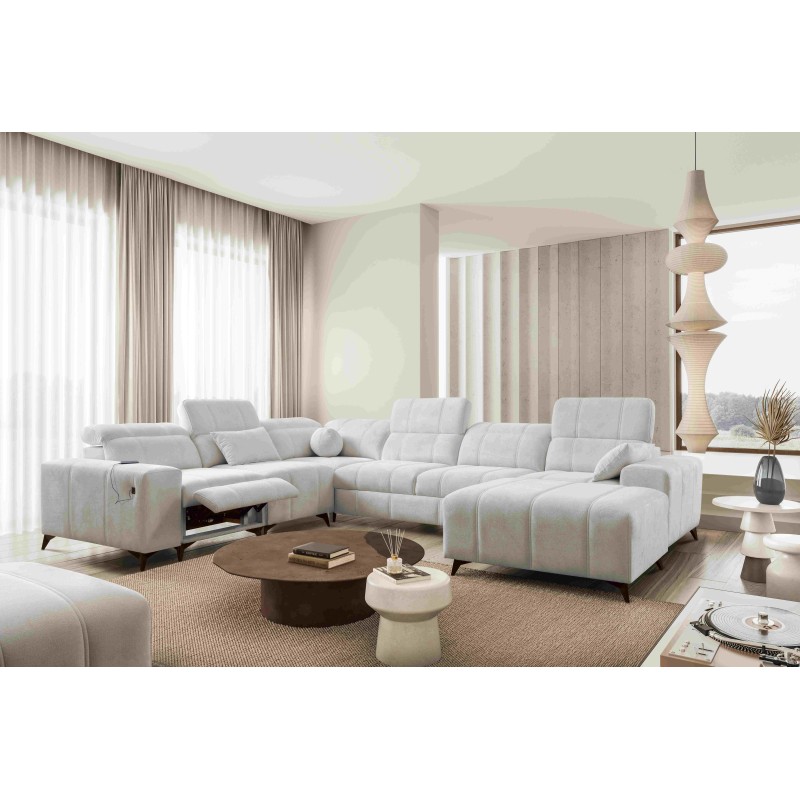 Narożnik w kształcie U ballagio VIII mix z funkcją spania oraz funkcją relax tkanina Spring 1104 Narożnik w kształcie U ballagio VIII mix z funkcją spania oraz funkcją relax tkanina Spring 1104