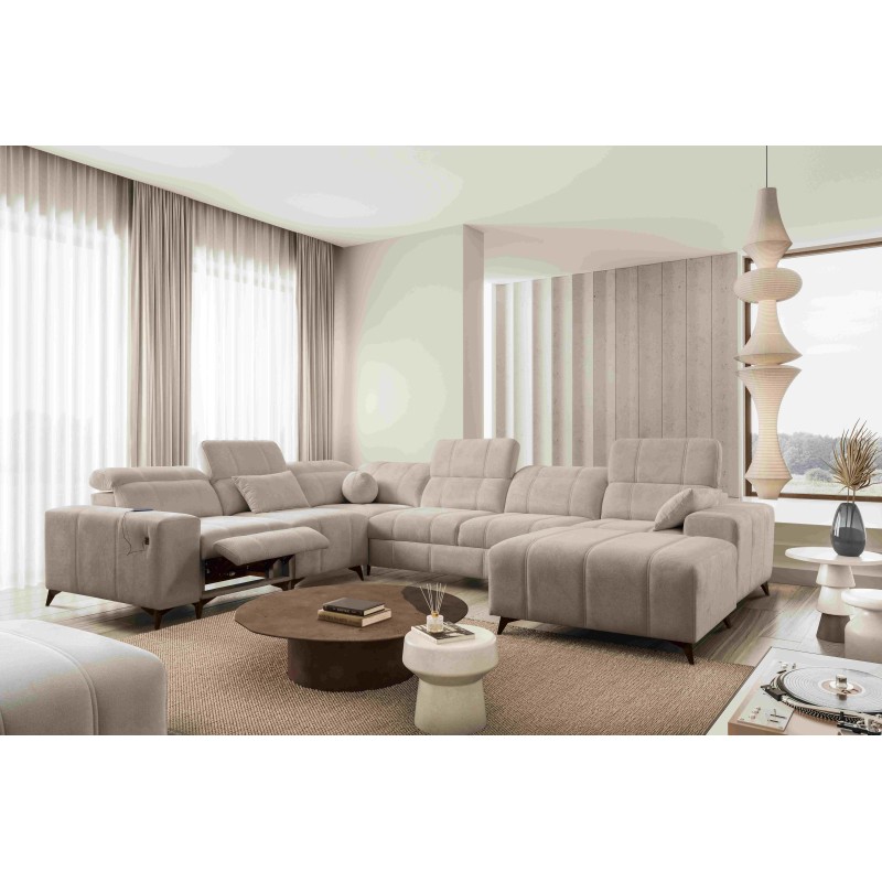 Narożnik w kształcie U ballagio VIII mix z funkcją spania oraz funkcją relax tkanina Spring 1110 Narożnik w kształcie U ballagio VIII mix z funkcją spania oraz funkcją relax tkanina Spring 1110