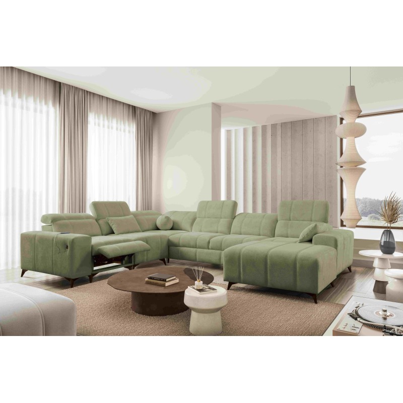 Narożnik w kształcie U ballagio VIII mix z funkcją spania oraz funkcją relax tkanina Spring 1115 Narożnik w kształcie U ballagio VIII mix z funkcją spania oraz funkcją relax tkanina Spring 1115