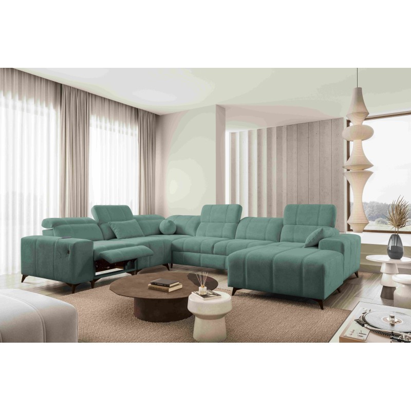 Narożnik w kształcie U ballagio VIII mix z funkcją spania oraz funkcją relax tkanina Spring 1116 Narożnik w kształcie U ballagio VIII mix z funkcją spania oraz funkcją relax tkanina Spring 1116