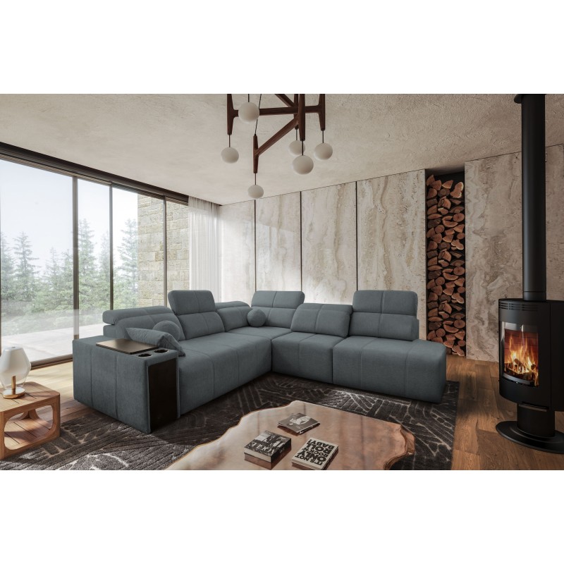 Milano IX corner sofa with sleeping function in Plecionka fabric, Verita 88 - a combination of style and functionality Milano IX corner sofa with sleeping function in Plecionka fabric, Verita 88 - a combination of style and functionality