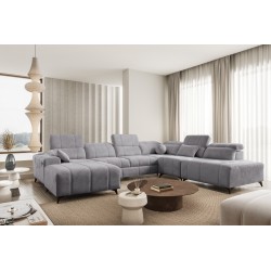 U-shaped corner sofa Ballagio X with a sleeping function, fabric Spring 1102