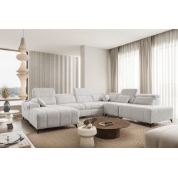 U-shaped corner sofa Ballagio X with a sleeping function, fabric Spring 1104