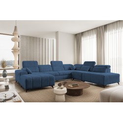 U-shaped corner sofa Ballagio X with a sleeping function, fabric Spring 1118