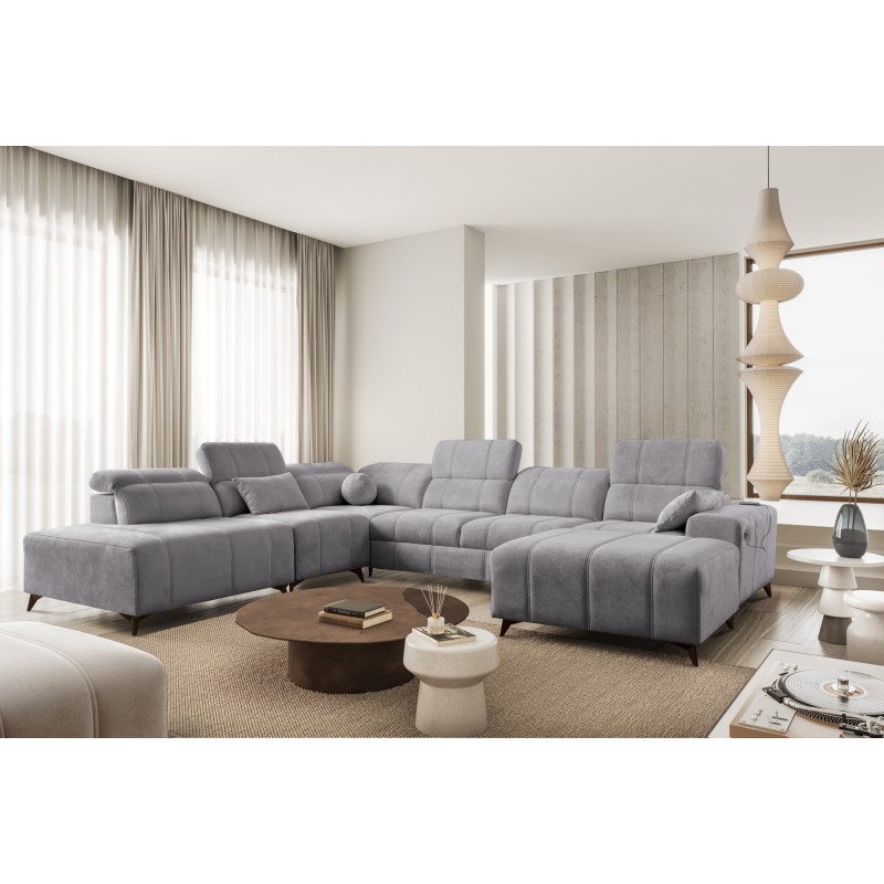 U-shaped corner sofa Ballagio X with a sleeping function, fabric Spring 1102 U-shaped corner sofa Ballagio X with a sleeping function, fabric Spring 1102