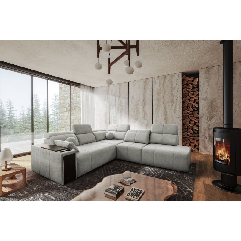 Milano IX corner sofa with a sleeping function in Plecionka fabric, Verita 80 - a combination of style and functionality Milano IX corner sofa with a sleeping function in Plecionka fabric, Verita 80 - a combination of style and functionality
