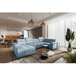 Narożnik w kształcie U Verona IV Mix z funkcją spania oraz funkcją relax manualna tkanian Vena 6