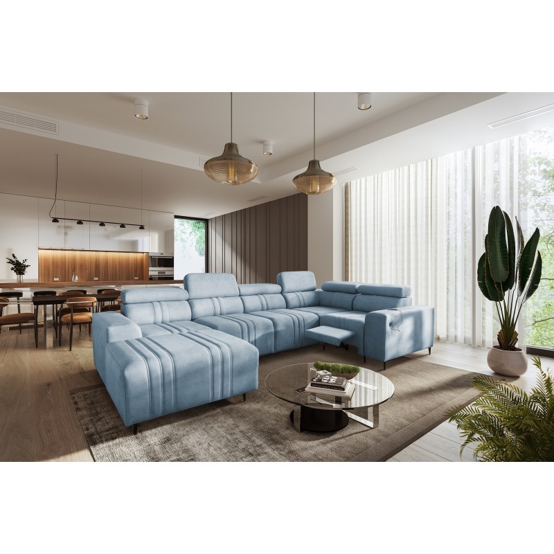 Narożnik w kształcie U Verona IV Mix z funkcją spania oraz funkcją relax manualna tkanian Vena 6 Narożnik w kształcie U Verona IV Mix z funkcją spania oraz funkcją relax manualna tkanian Vena 6