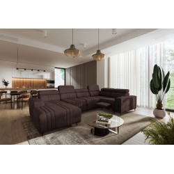 Narożnik w kształcie U Verona IV Mix z funkcją spania oraz funkcją relax manualna tkanian Vena 13