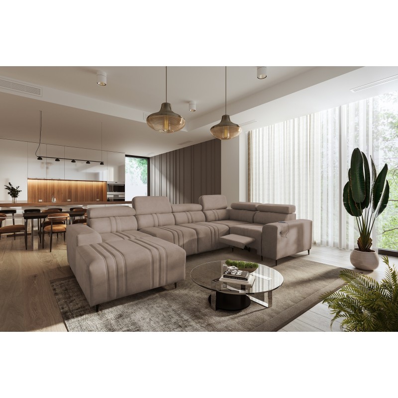 Narożnik w kształcie U Verona IV Mix z funkcją spania oraz funkcją relax manualna tkanian Vena 14 Narożnik w kształcie U Verona IV Mix z funkcją spania oraz funkcją relax manualna tkanian Vena 14