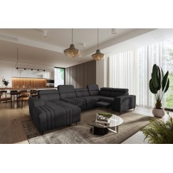 Narożnik w kształcie U Verona IV Mix z funkcją spania oraz funkcją relax manualna tkanian Vena 20