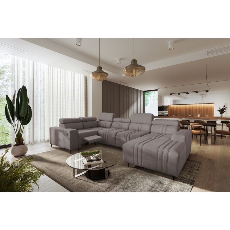 Narożnik w kształcie U Verona IV Mix z funkcją spania oraz funkcją relax manualna tkanian Vena 8 Narożnik w kształcie U Verona IV Mix z funkcją spania oraz funkcją relax manualna tkanian Vena 8