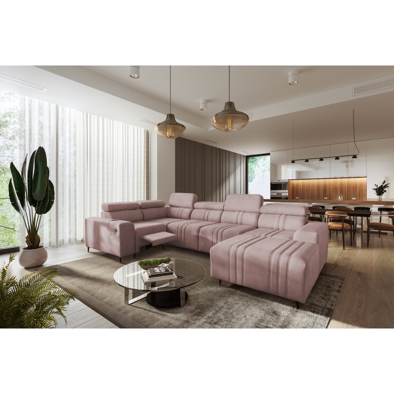 Narożnik w kształcie U Verona IV Mix z funkcją spania oraz funkcją relax manualna tkanian Vena 10 Narożnik w kształcie U Verona IV Mix z funkcją spania oraz funkcją relax manualna tkanian Vena 10