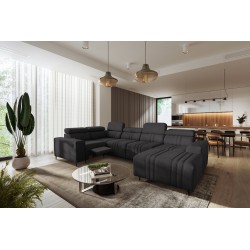 Narożnik w kształcie U Verona IV Mix z funkcją spania oraz funkcją relax manualna tkanian Vena 20