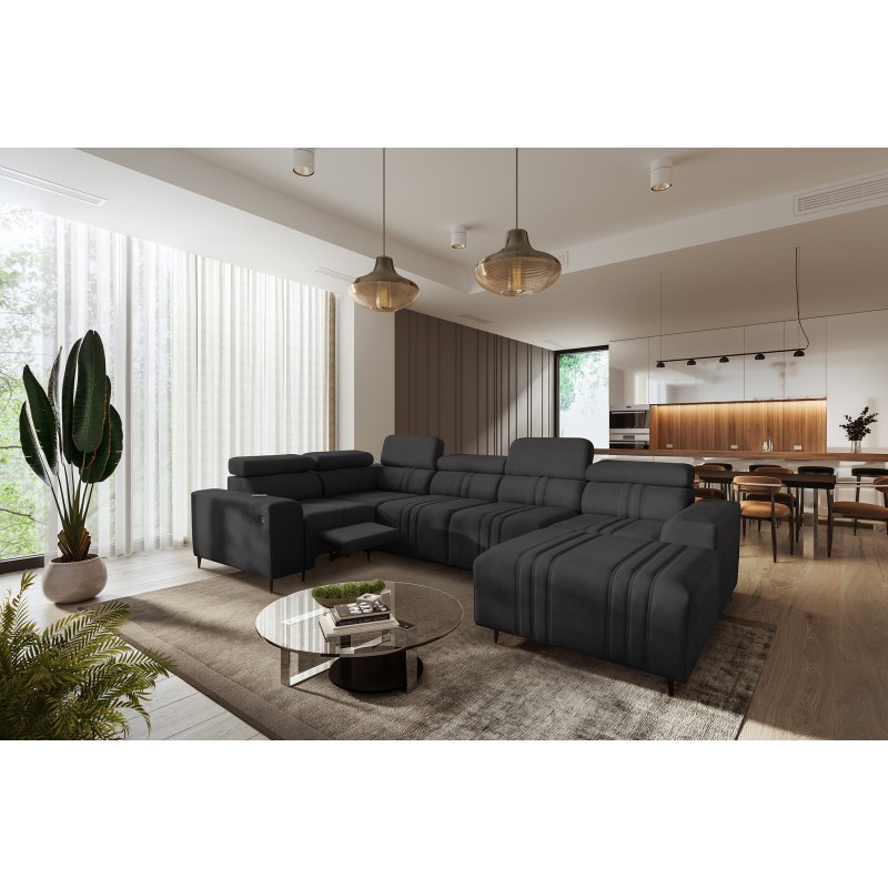 Narożnik w kształcie U Verona IV Mix z funkcją spania oraz funkcją relax manualna tkanian Vena 20 Narożnik w kształcie U Verona IV Mix z funkcją spania oraz funkcją relax manualna tkanian Vena 20
