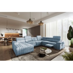Narożnik w kształcie U Verona VIII Mix z funkcją spania oraz funkcją relax manualna tkanina Vena 6