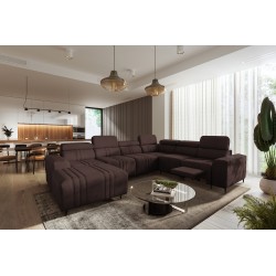 Narożnik w kształcie U Verona VIII Mix z funkcją spania oraz funkcją relax manualna tkanina Vena 13