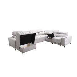 Narożnik w kształcie U Verona VIII Mix z funkcją spania oraz funkcją relax manualna tkanina Vena 13 Narożnik w kształcie U Verona VIII Mix z funkcją spania oraz funkcją relax manualna tkanina Vena 13