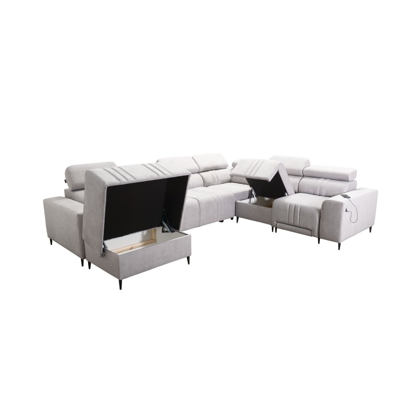 Narożnik w kształcie U Verona VIII Mix z funkcją spania oraz funkcją relax manualna tkanina Vena 13 Narożnik w kształcie U Verona VIII Mix z funkcją spania oraz funkcją relax manualna tkanina Vena 13