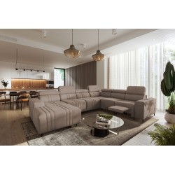 Narożnik w kształcie U Verona VIII Mix z funkcją spania oraz funkcją relax manualna tkanina Vena 14