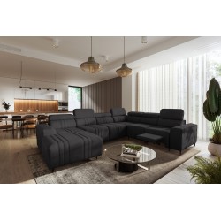 Narożnik w kształcie U Verona VIII Mix z funkcją spania oraz funkcją relax manualna tkanina Vena 20