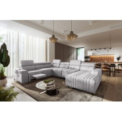 Narożnik w kształcie U Verona VIII Mix z funkcją spania oraz funkcją relax manualna tkanina Vena 3