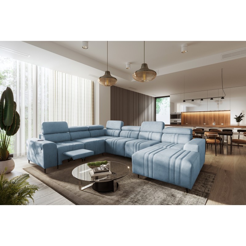 Narożnik w kształcie U Verona VIII Mix z funkcją spania oraz funkcją relax manualna tkanina Vena 6 Narożnik w kształcie U Verona VIII Mix z funkcją spania oraz funkcją relax manualna tkanina Vena 6
